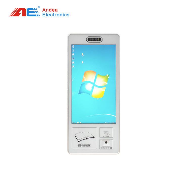 RFID Barcode Scanner With Screen Bookshelf Wall Mount Kiosk For Book Borrow And Return